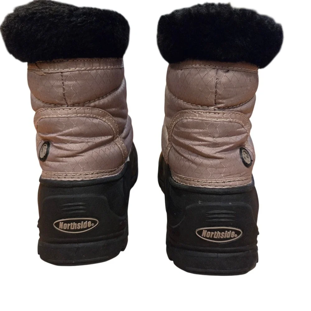 Northside Winter Snow Boots Women 7 Thermolite Insulated Zip Tan Black Preloved‎